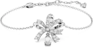 SWAROVSKI Volta Necklace, Earrings, and Bracelets Jewelry Collection, Bow-Inspired Clear Crystals with Rhodium Finish