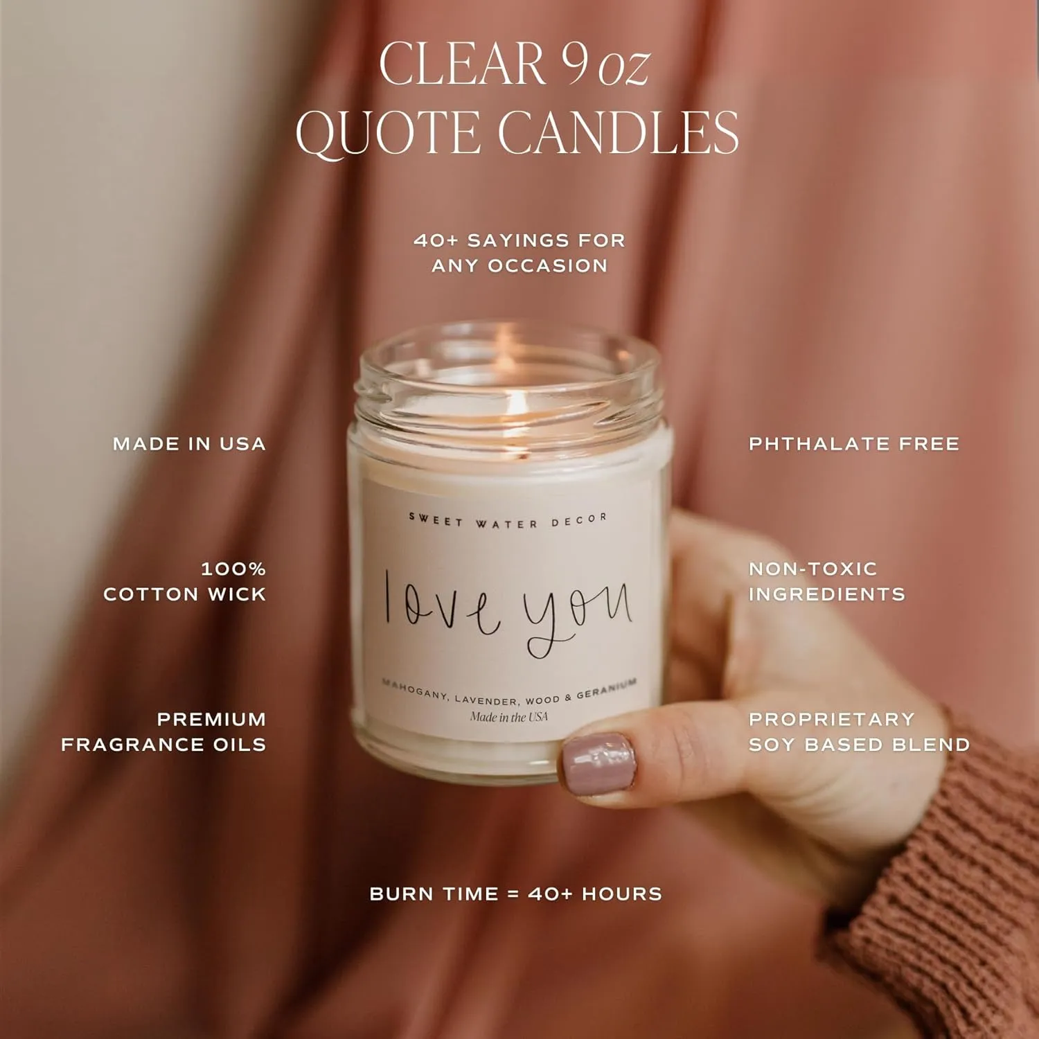 Sweet Water Decor You Got This Candle - Encouragement Gifts for Women, Graduation Gift, New Job Gift, Positive Affirmation - 9oz Clear Jar, 40 Hour Burn Time, Made in the USA