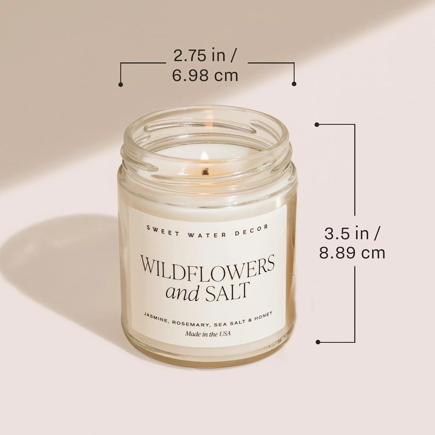 Sweet Water Decor, Be Still and Know, Sea Salt, Jasmine, Cream, and Wood Scented Soy Wax Candle for Home - Christian Candle Gifts for Women - 9oz Clear Jar, 40 Hour Burn Time, Made in the USA