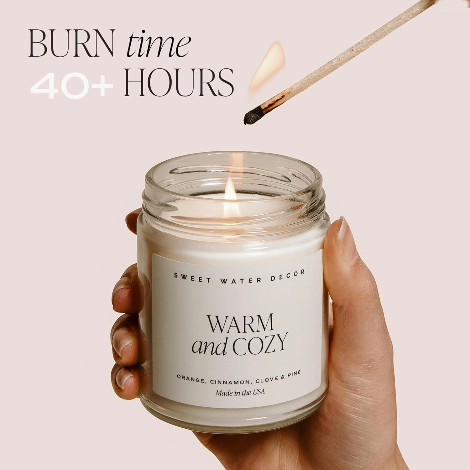Sweet Water Decor, Be Still and Know, Sea Salt, Jasmine, Cream, and Wood Scented Soy Wax Candle for Home - Christian Candle Gifts for Women - 9oz Clear Jar, 40 Hour Burn Time, Made in the USA