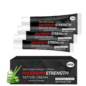Tattoo Numbing Cream Gel, Tattoo Numbing Cream Extra Strength 6 Hours Maximum Strength, Keep Tattoos Bright and Long-Lasting, Moisturizes and Soothes Joint Skin Caring for Dry Skin (3PCS)