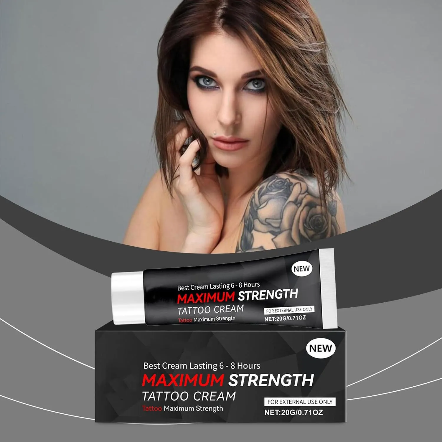 Tattoo Numbing Cream Gel, Tattoo Numbing Cream Extra Strength 6 Hours Maximum Strength, Keep Tattoos Bright and Long-Lasting, Moisturizes and Soothes Joint Skin Caring for Dry Skin (3PCS)