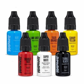 Tattoo Ink Radiant Colors 7 Color 1/2oz Primary Set - Made in The USA