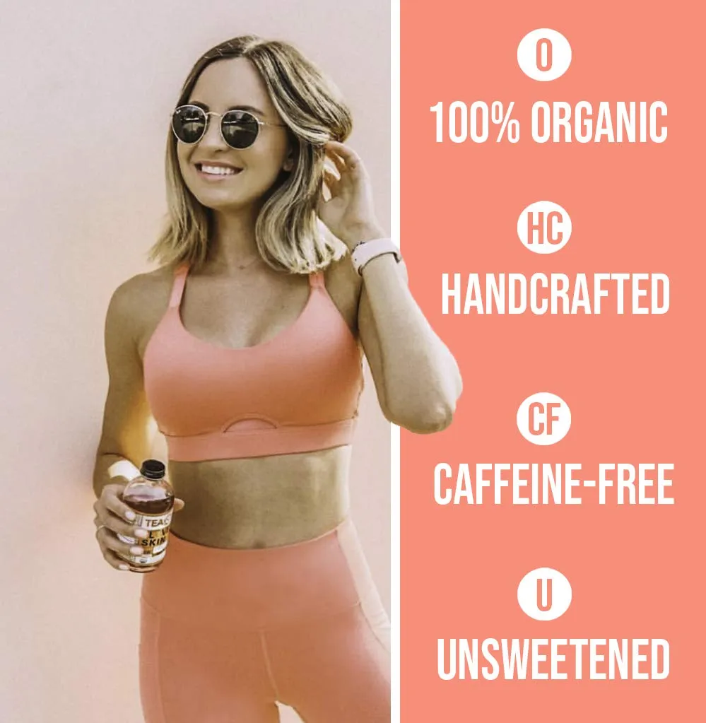 TEAONIC I Love My Skin Detox Tea, Refreshing Herbal Tea With Hibiscus And Lemongrass, Zero Calorie, Sugar-Free, Caffeine-Free, Pack of 12, 8 Fl. Oz Each