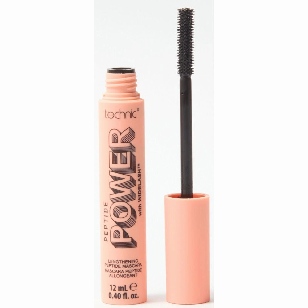Technic Cosmetics Peptide Power Black Mascara - Volumising Lengthening Long-Lasting Smudge-Proof Peptide-Enriched Formula