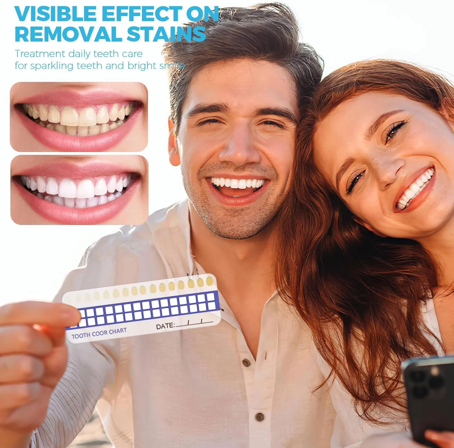 Teeth Whitening Kit for Sensitive Teeth - 16 LED Light - 30 Min Professional Non-Sensitive Fast Teeth Whitener with 3 Carbamide Peroxide Whitening Gel and Shade Guide - White