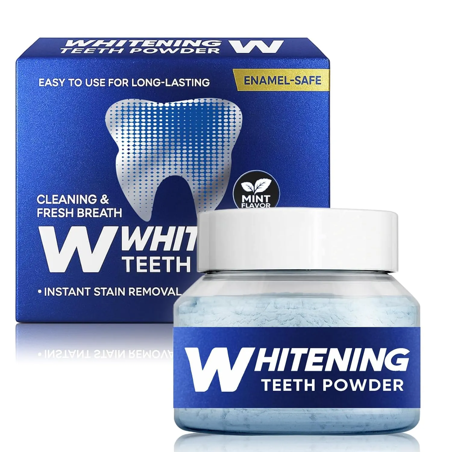 Teeth Whitening Powder - Teeth Whitener, Rapid Stain Removal & Tooth Whitening, No Sensitivity, Fresh Mint Flavor, Achieve a Radiant Smile