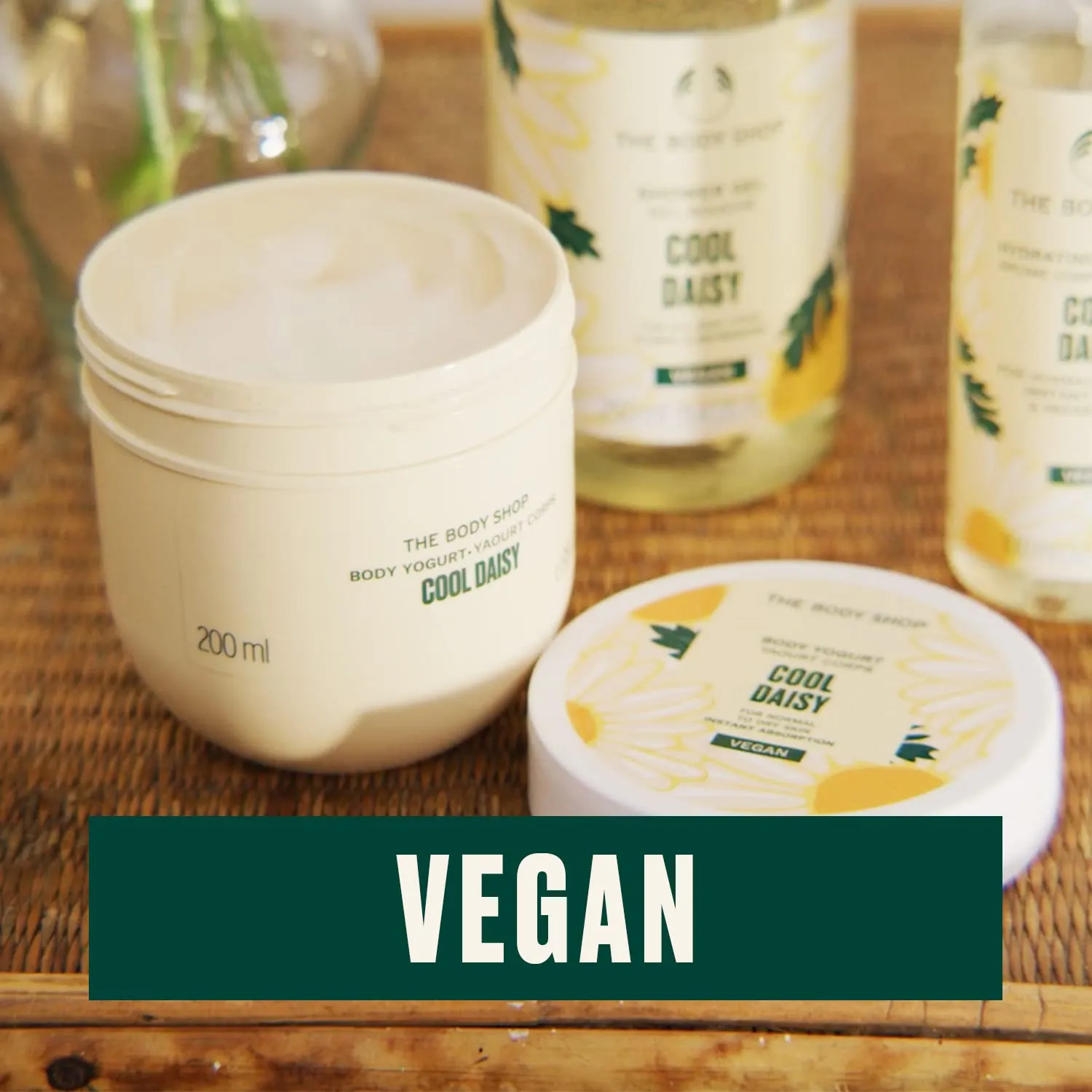 The Body Shop Cool Daisy Body Yogurt – Instantly Absorbing Hydration from Head to Toe – For Normal to Dry Skin – Vegan – 6.98 oz