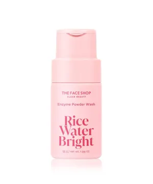 The Face Shop Rice Water Bright Enzyme Powder Wash, Gentle Exfoliating Cleanser with AHAs for Brighterned, Radiant skin, Rice Polish for Face, Korean Skin Care 55g / 1.94 oz