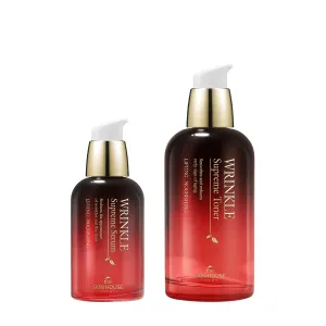 the SKIN HOUSE WRINKLE SUPREME SERUM 1.69 fl.oz   TONER 4.39 fl.oz l Ginseng, Adenosine l Wrinkles, Fine Lines, Firming, Korean Skincare