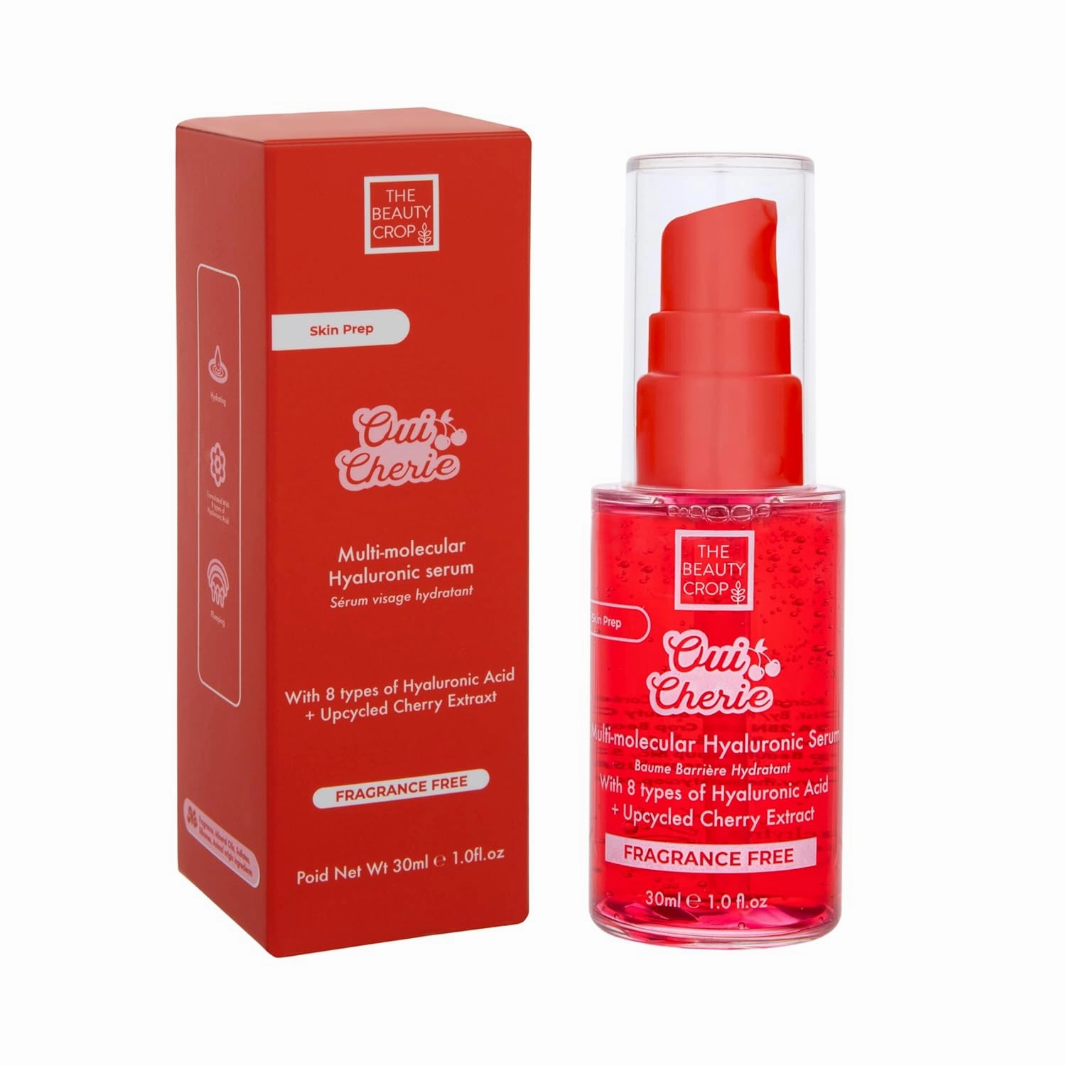 The Beauty Crop Oui Cherie Hyaluronic Acid Serum - Multi-Molecular Hydrating, Vegan Friendly and Fragrance Free - 30ml