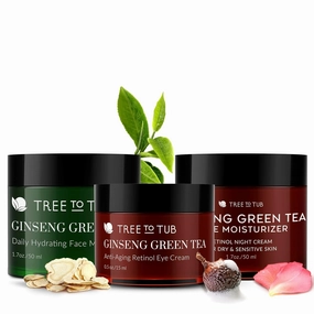 Tree to Tub Hydrating Face Moisturizer for Dry Sensitive Skin & Retinol Under Eye Cream for Dark Circles, Puffiness, Wrinkles, Bags Under Eyes & Retinol Face Moisturizer for Sensitive Skin