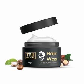 TRU.HAIR & SKIN.Hair Wax Cream for Men 100g | 12-Hour Strong Hold   Anti-Dandruff, Enriched with Natural Argan Oil, Macadamia Nuts & Shea Butter, Moisturizes, Protect & Nourishes Hair, Matte Finish