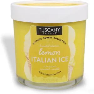 Tuscany Candle Lemon Italian Ice: Citron & Vanilla Scented Summer Candle, 12 oz — Gourmet Sorbet Collection