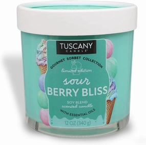 Tuscany Candle Sour Berry Bliss: Blue Raspberry Scented Summer Candle, 12 oz — Gourmet Sorbet Collection