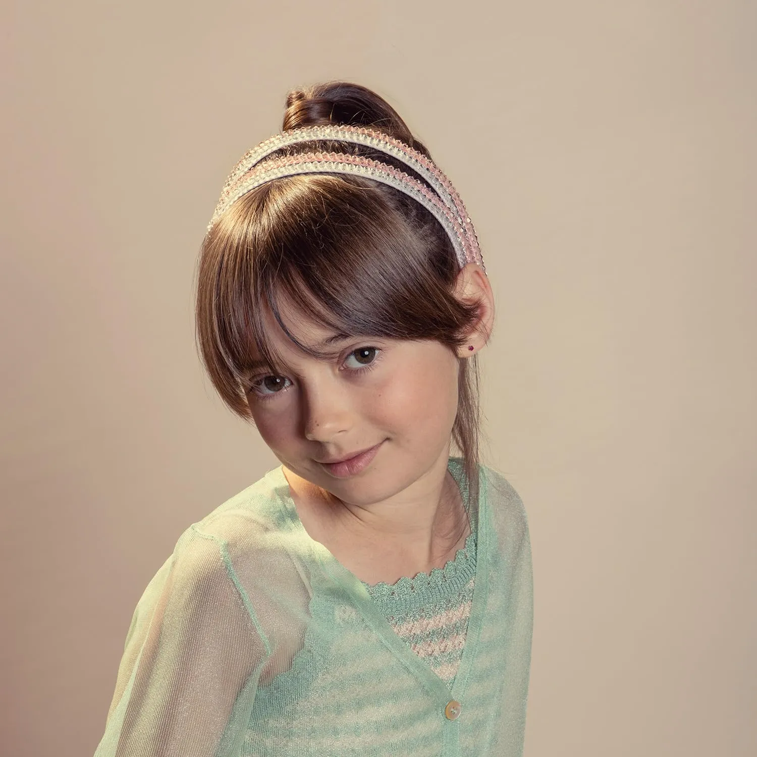 Twinkle Double Tiara Headband for Girls - Ballet Slipper, Dazzling Crystal-Embellished Double-Tiered Design, Perfect for Weddings, Balls, and Special Occasions