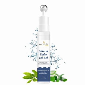 Under Eye Cream Gel With Cooling Massage Roller For Dark Circles, Fine Lines & Puffy Eyes with Aloe Vera,green tea,vitamin-E & Hyaluronic Acid-15gm