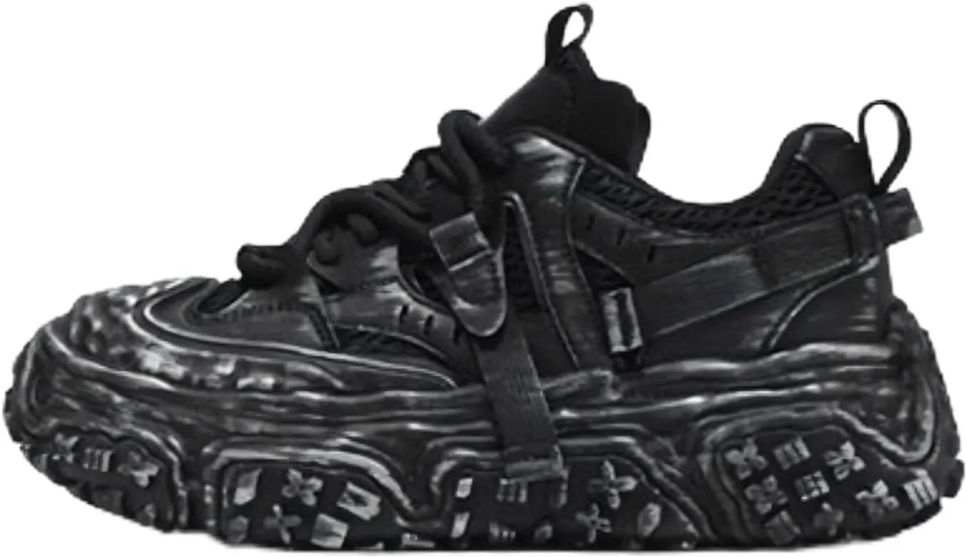 Unisex Chunky Platform Sneakers, Futuristic Techwear Dad Shoes, Y2K Fashion Outdoor Streetwear, Breathable Non Slip