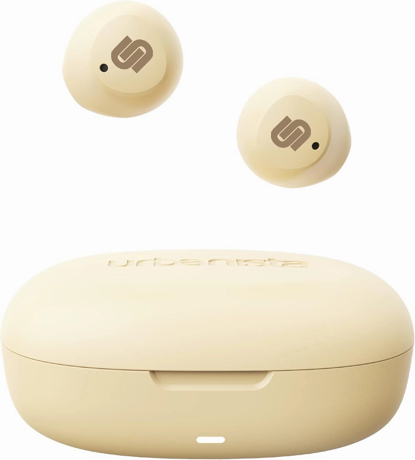 Urbanista Wireless Earbuds, Bluetooth 5.2 Enhanced Small Headphones, Touch Controls, 27 Hr Playtime, USB C Fast Charging Case, IPX Sweatproof Headphones for Running, Sports, Lisbon, Vanilla Cream