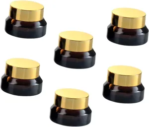 VALICLUD 6Pcs Travel Glass Jars Small Cream Containers for Cosmetics Face Cream Lotion Refillable for DIY Skin Friendly