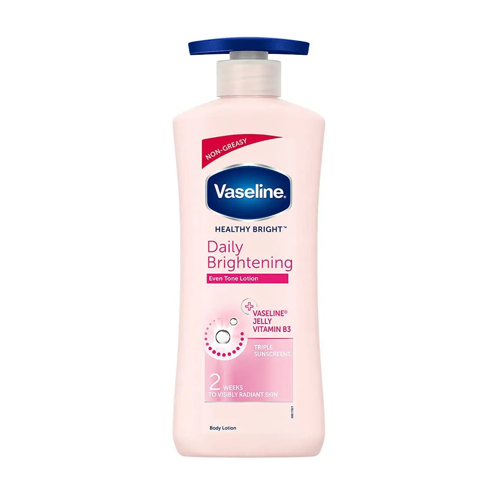 Vaseline Daily Brightening Daily Moisturizer, 600 ml, for Glowing Skin, with Vitamin B3, Visibly Radiant Skin in 2 Weeks, Lightweight. (Pack of 2) 1200 ml Total