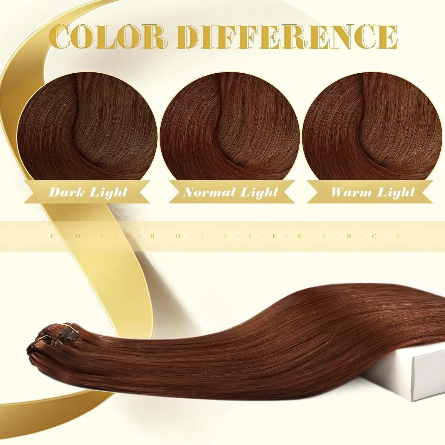 Ve Sunny Clip in Hair Extensions Human Hair Auburn Clip in Extensions Red Auburn Real Hair Extensions Clip in Human Hair Dark Auburn for Party Cosplay Add Volume Bold Color 5pcs 80g 12inch
