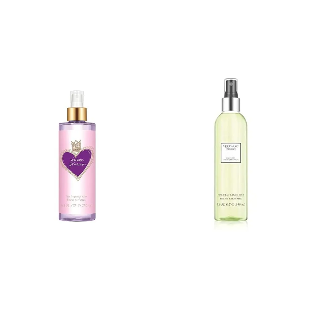Vera Wang Princess Hair and Body Mist, 8.4 fl Oz & Embrace Body Mist Spray for Women, Green Tea & Pear Blossom, 8 Fl Oz