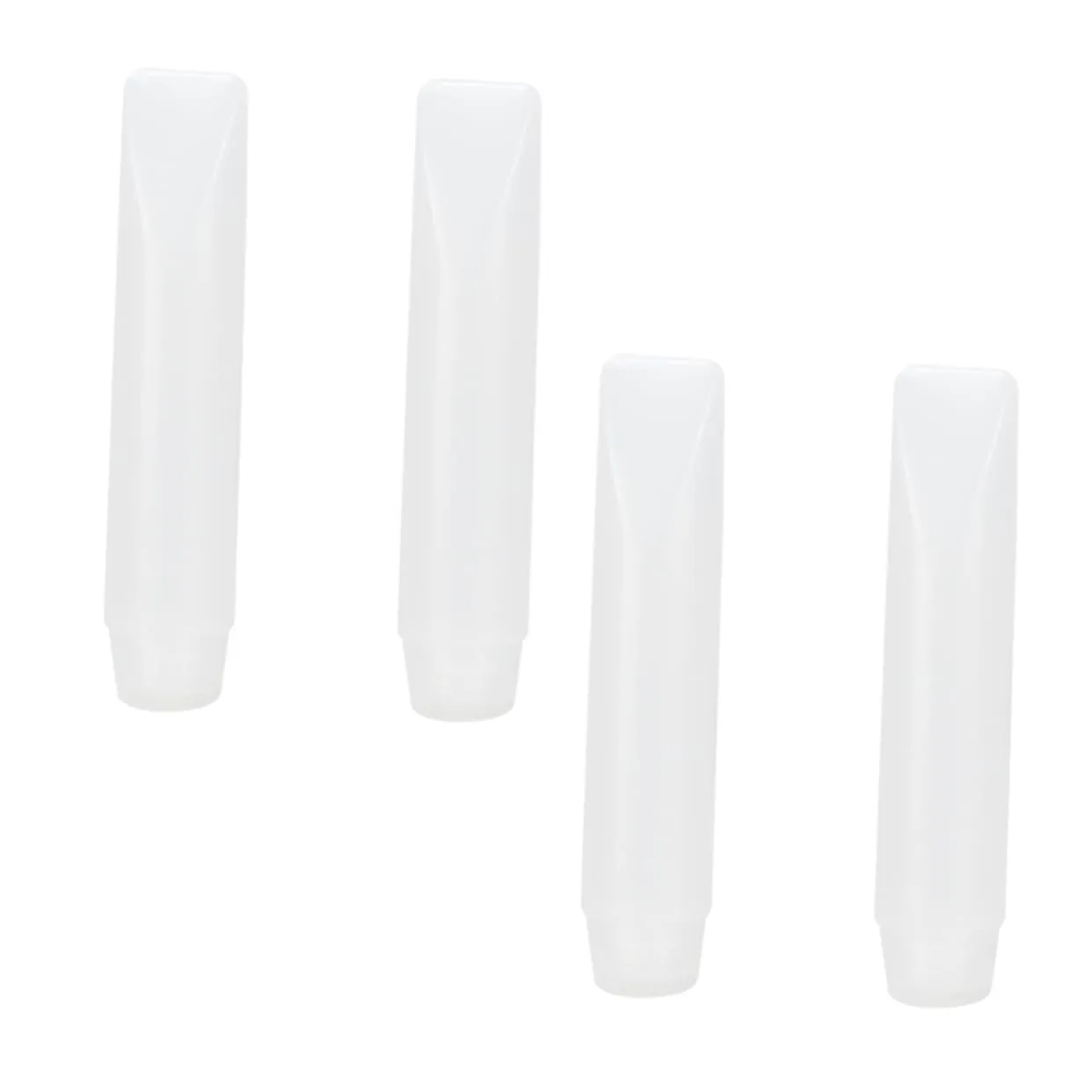 VICASKY 4pcs Cosmetics Tube Cream Container Refillable Travel Soft Bottles Washing Gel Clear Shower Dispense Shampoo Skincare Mist Hand Portable Lotion Cosmetic Bottle Tube Container White