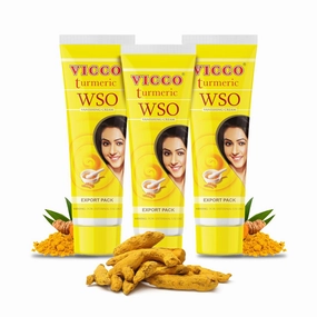 Vicco Turmeric WSO Face Moisturizer Cream 70 Year Legacy of Ayurveda, Hydrating with Natural Turmeric for Clear, Radiant Skin, Vegan, 100% Natural - 2.82 oz (3 Pack)