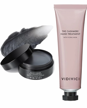 VIDIVICI The Cashmere Hand Treatment Floral Musk 1.69oz.   Face Clear Deep Cleansing Balm 3.38oz. Bundle