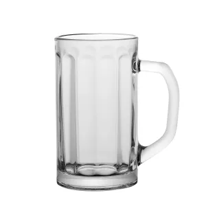 Vikko Beer Mug, 13.5 Ounce Glass Beer Steins, Set of 12 Heavy Beer Mugs with Handle, No Tipping, Dishwasher Safe 3.2 Inch x 5.8