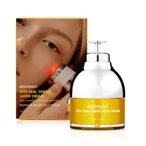 Vita Real Toning Laser Cream - Face Moisturizer for Hydrating and Glow-enhancing - Face Cream with Vitamin Capsule and Hydration Gel for Uneven Skin Tone - LED Device for Absorption - 1.7 fl. oz