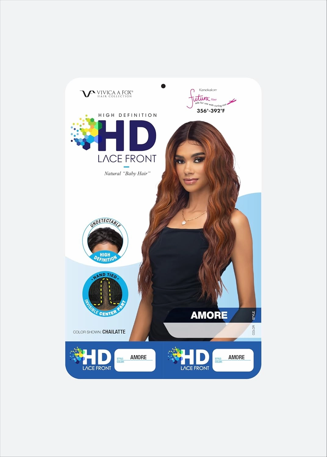 Vivica A. Fox AMORE, SYNTHETIC HAIR, Natural Baby Lace Wig, Color 1B, Off Black
