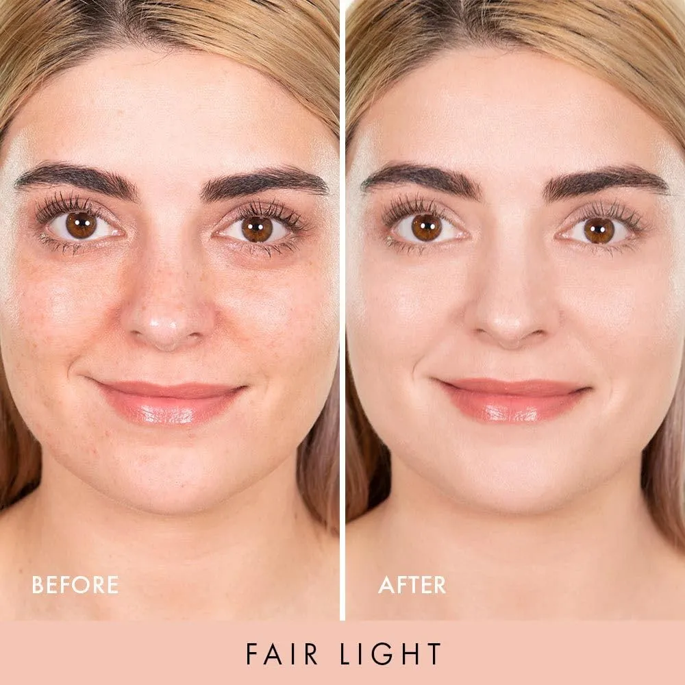 Wander Beauty Nude Illusion Liquid Foundation - Fair Light - Medium to Full Coverage Foundation - Natural Makeup with Vitamin E & Macadamia - Nude Skin Finish Blurs & Conceals - 1.01 fl oz