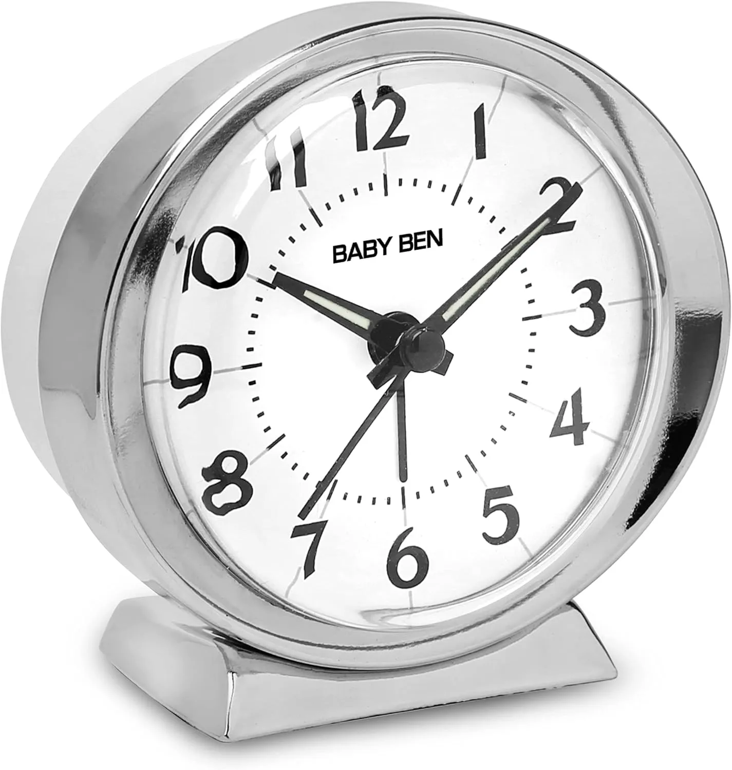Westclox Classic Baby Ben Alarm Clock for Heavy Sleepers - Authentic 1964 Design, Loud High-Volume White Alarm Clock, Battery Operated, Metal Bezel