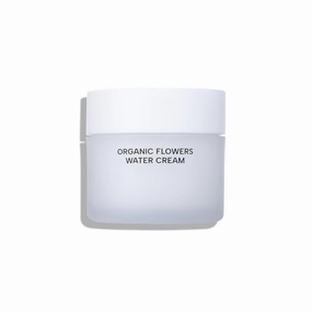 Whamisa Organic Flowers Water Cream, 95.2% Organic, Waterless Formula, Fermented Postbiotic for Deep Hydration & Soothing, Moisturizing (50ml)