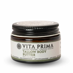 Whipped Tallow Balm, Made with 100% Grass Fed Beef Tallow & Organic Beeswax, Whipped Tallow Skin Moisturizer, Beef Tallow Skin Care Vanilla Scent (1oz)