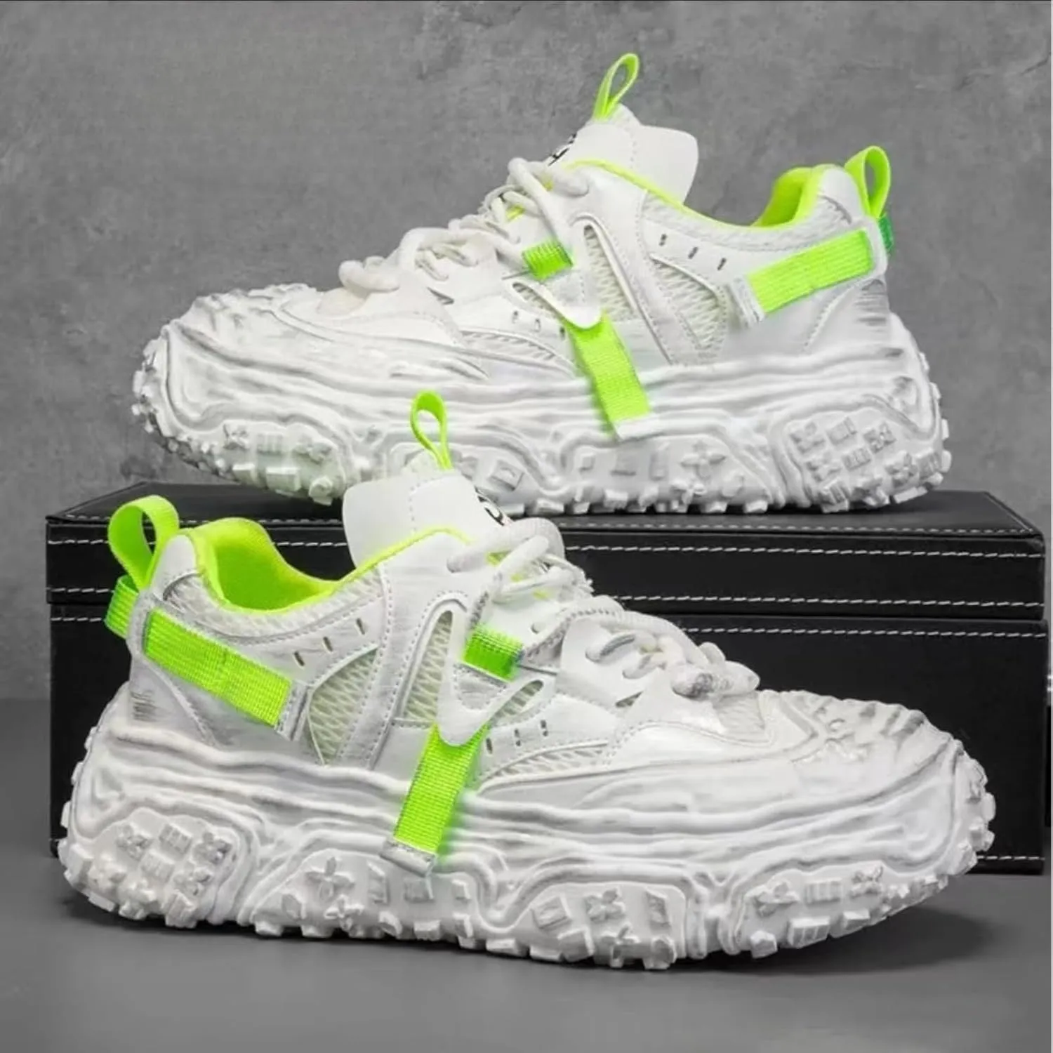 Women Chunky Platform Sneakers, Futuristic Techwear Dad Shoes, Y2K Fashion Outdoor Streetwear, Breathable Non Slip