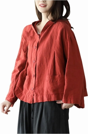 Women's Cotton Linen UPF 50  Long Sleeve UV Sun Protection Hoodies Casual Loose Button Down Shirt Outgoing Jackets