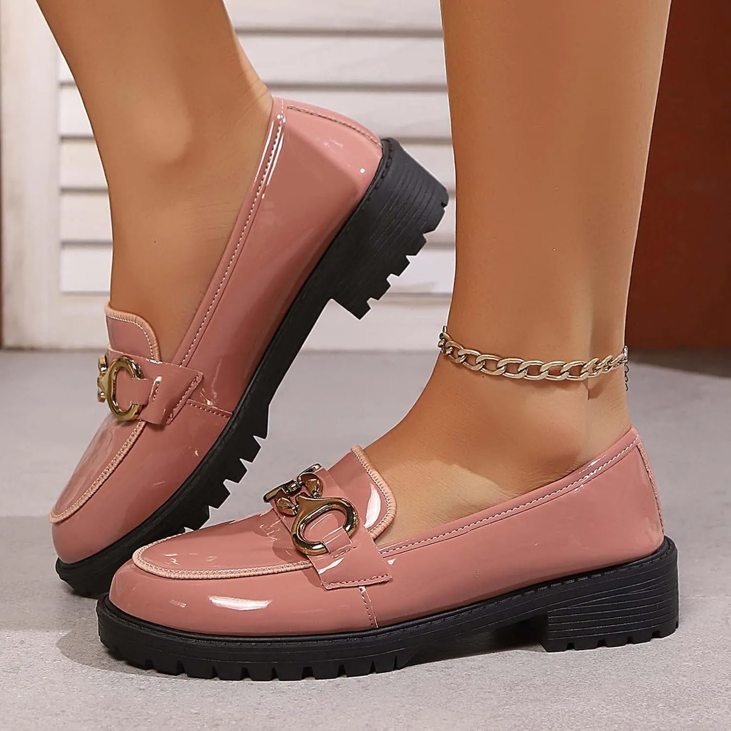 Women's Casual Slip-On Shoes Comfortable Platform Loafers for Everyday Wear Spring Summer Fashion Flat Sandals with Sole