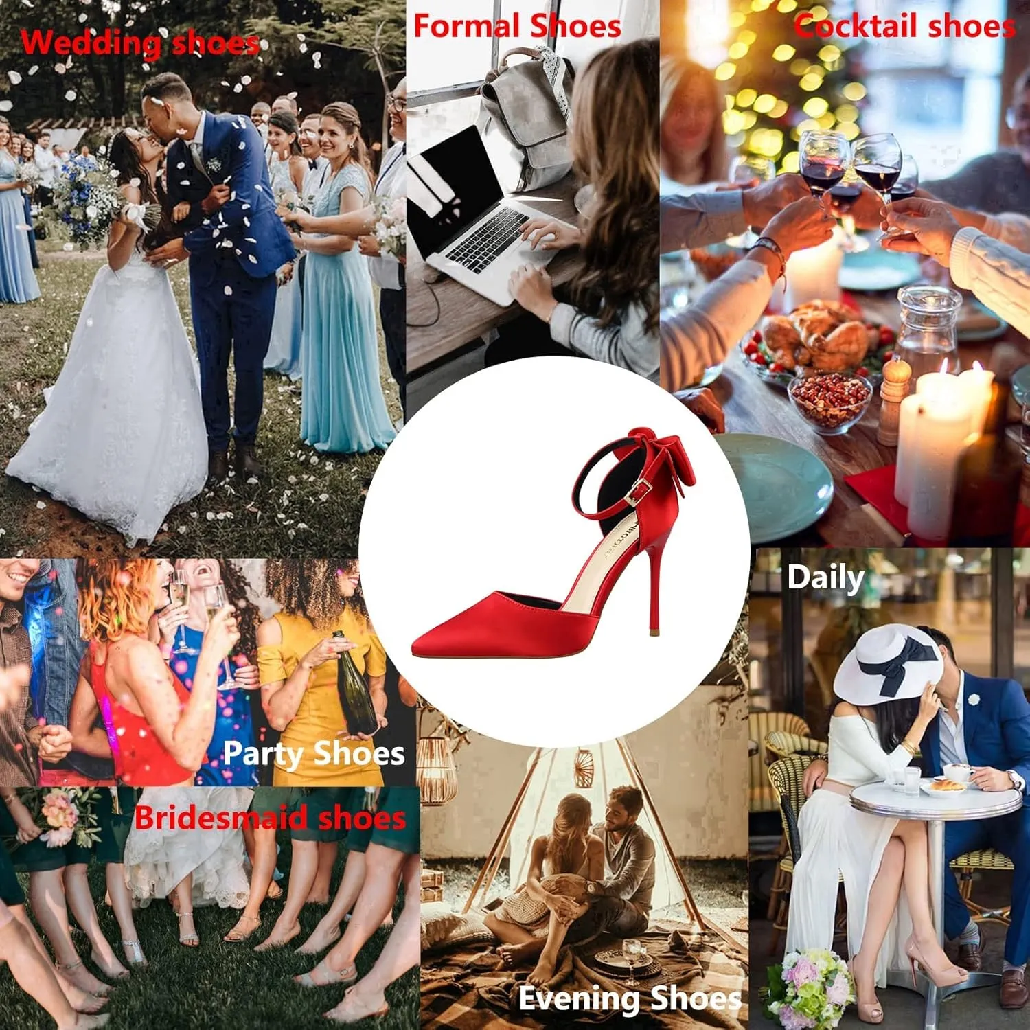 Womens High Heels Bow Back Strappy Wedding Dress Shoes Sexy Point Closed Toe Stiletto Sandals Ankle Strap D'Orsay Pumps