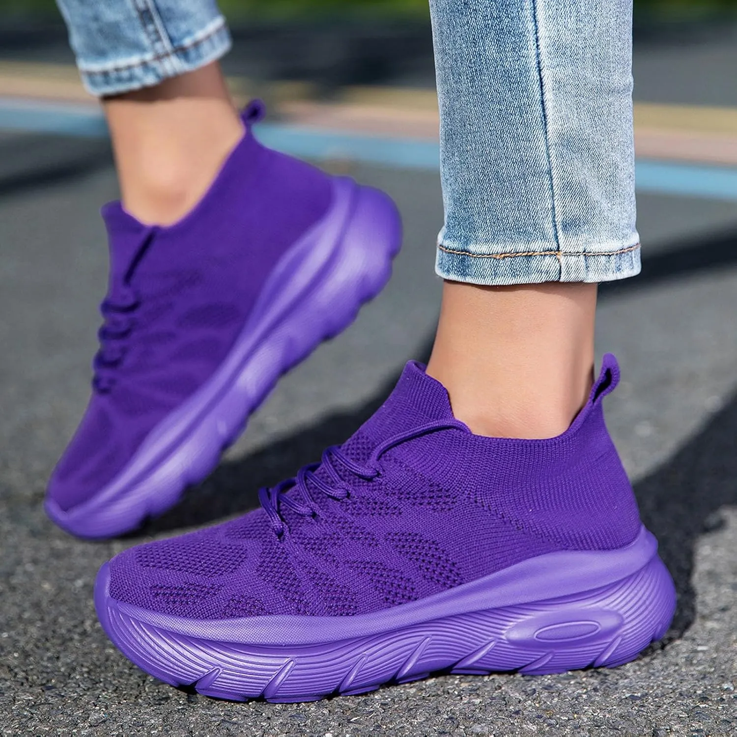 Women's Spring and Summer Fashion Solid Color Mesh Lace Up Sneakers Casual Comfortable Womens Size 8 Water Socks