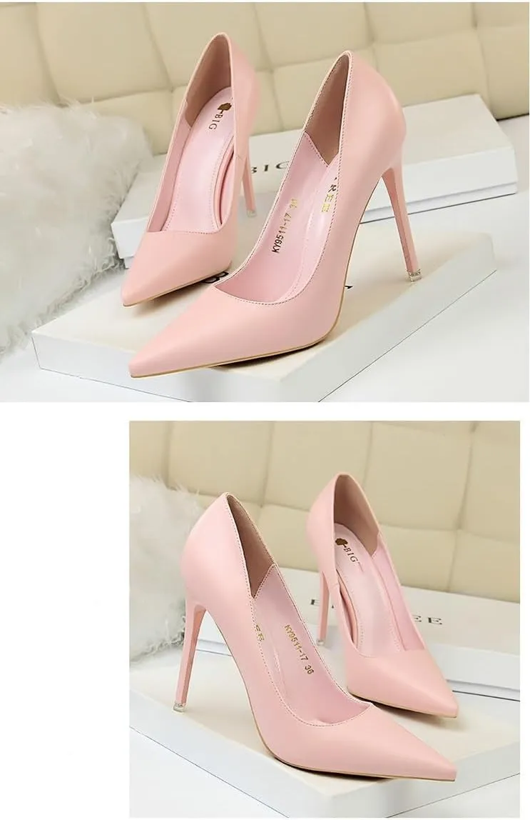 Women's Stiletto High Heels Pointed Toe Sexy Party Pumps for Evening Prom Dress Shoes - Classic Slim Heel