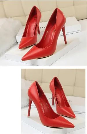 Women's Stiletto High Heels Pointed Toe Sexy Party Pumps for Evening Prom Dress Shoes - Classic Slim Heel
