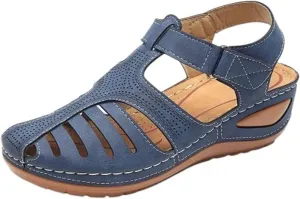 Womens Wedge Sandals Summer Closed Toe Platform Dressy Orthopedic Wedge Casual Bohemia Gladiator Wedge Shoes Comfort Ankle Strap Slip On Platform Sandals