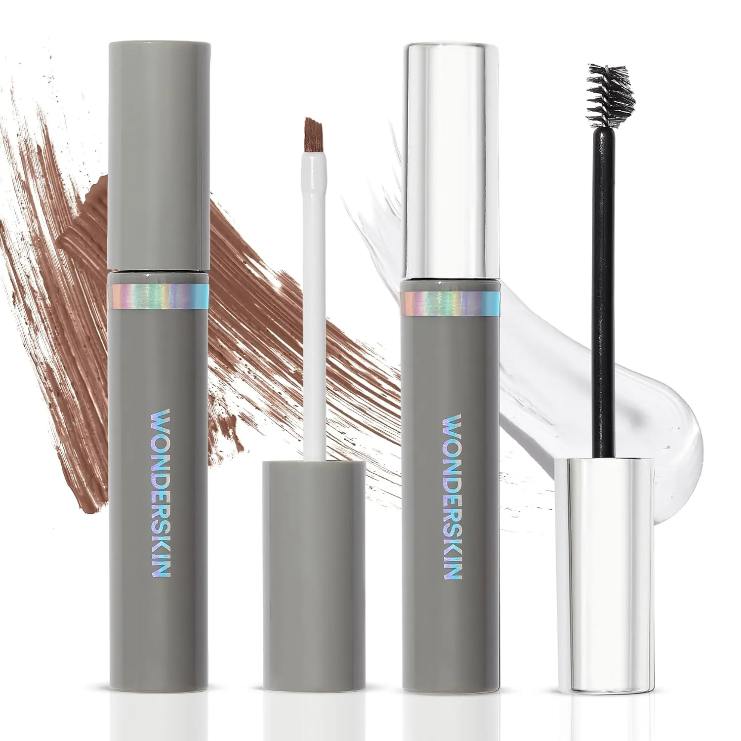 Wonderskin Wonder Blading Brow Stain & Go Masque with Brow Styler Gel, Long Lasting Eyebrow Tint and Clear Gel, Volumizing and Smudge Proof (Brunette)