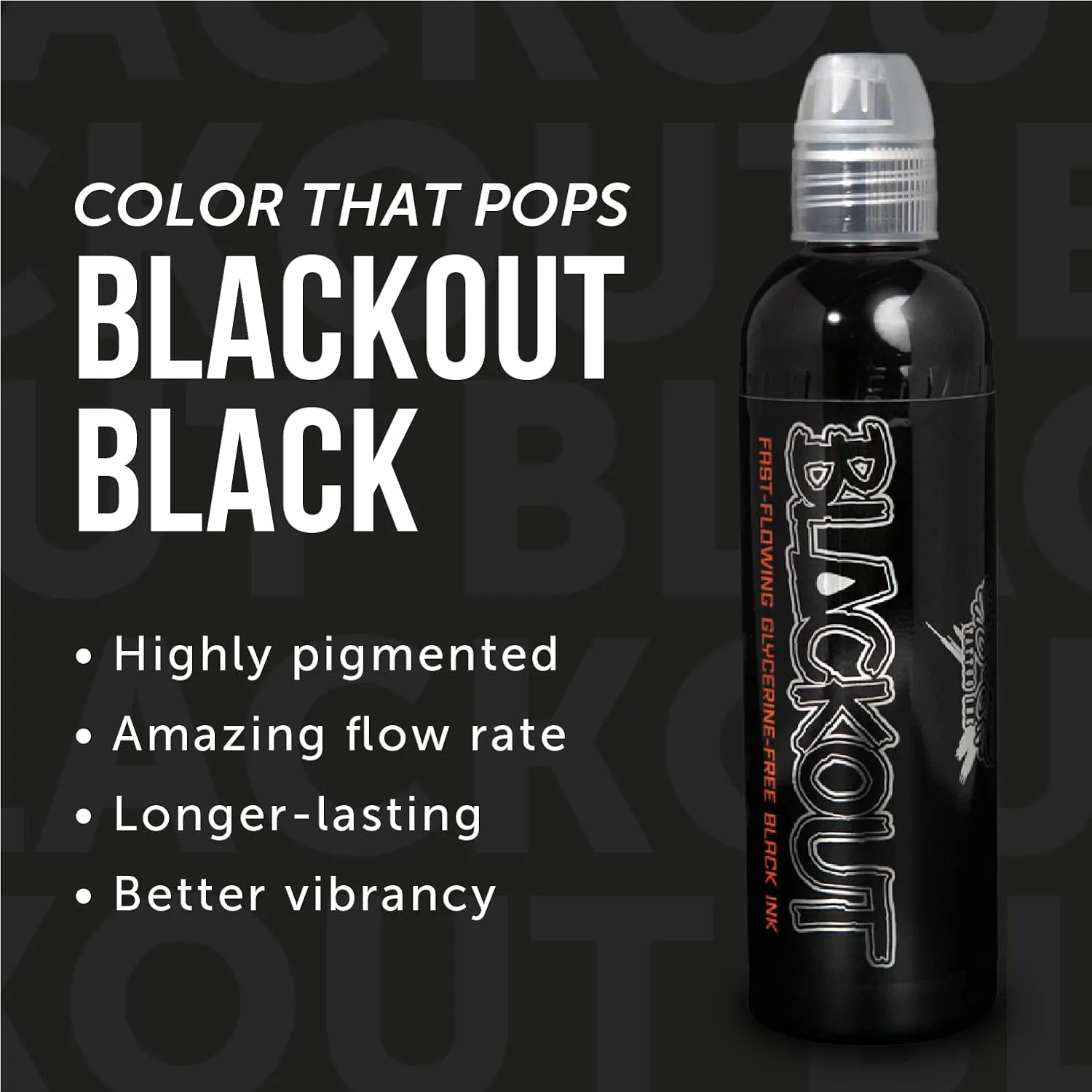 World Famous Tattoo Ink - Blackout Black, Ultra-Thin Black Tattoo Ink for Lining, Shading & Portrait Work - Vegan, Cruelty-Free, Professional-Grade Supplies & Equipment
