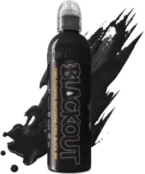 World Famous Tattoo Ink - Blackout Black, Ultra-Thin Black Tattoo Ink for Lining, Shading & Portrait Work - Vegan, Cruelty-Free, Professional-Grade Supplies & Equipment