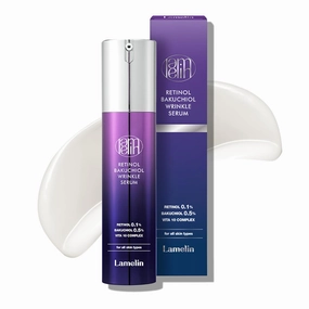 Wrinkle Serum Cream, Retinol & Bakuchiol & Niacinamide, 10 Vitamins & Herbs, Antioxidant, Eye Bag Dark Neck Correction, Day & Night Skin Brightening, 1.76 Fl Oz. Made in Korea
