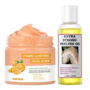 Yellow Peeling Oil Extra Strength Exfoliating Solution for Face & Body, Vitamin C & Retinol Facial Scrub